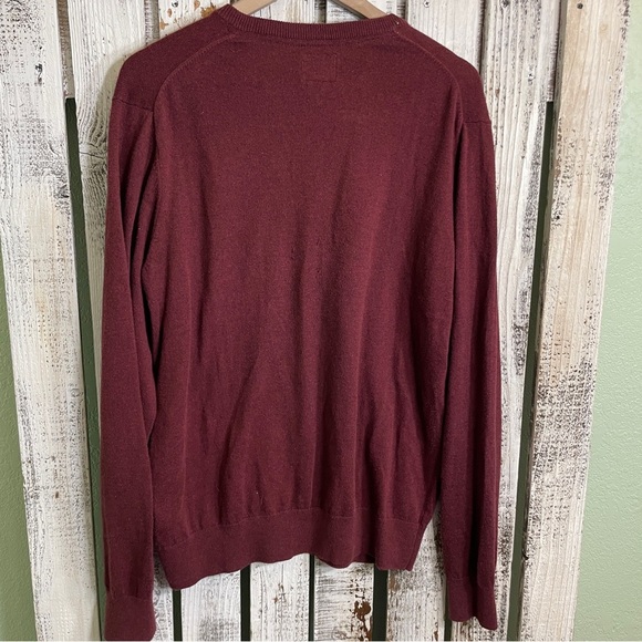 St John's Bay Men’s Pull On Sweater Maroon V-Neck Cotton Blend Size Large - Picture 5 of 6